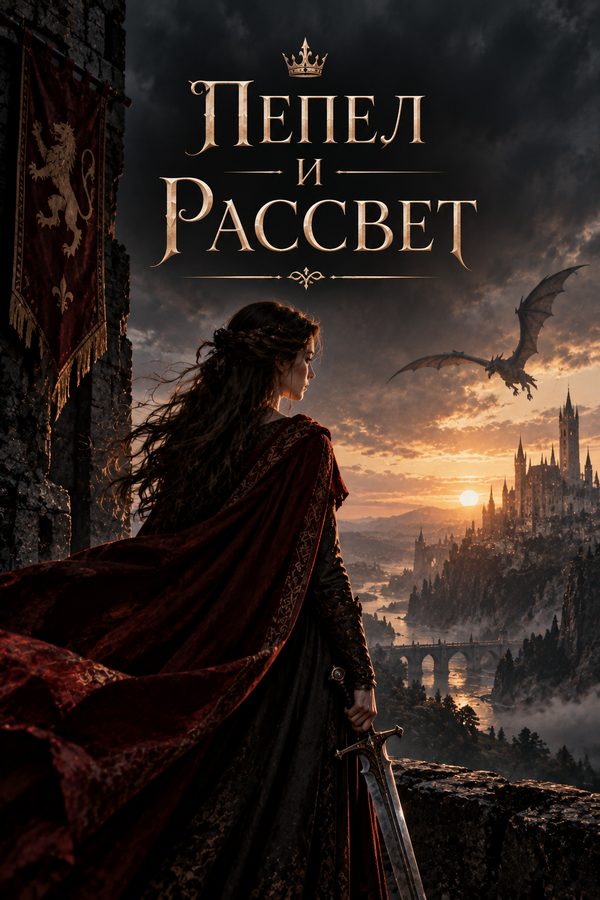 Обложка «Пепел и Рассвет», создана в AI Studio