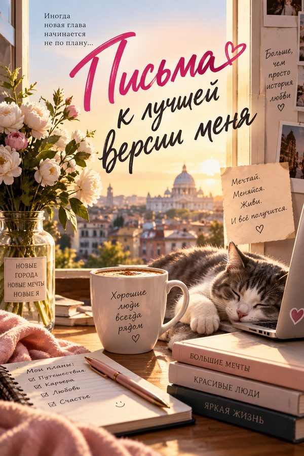Обложка «Письма к лучшей версии меня», создана в AI Studio