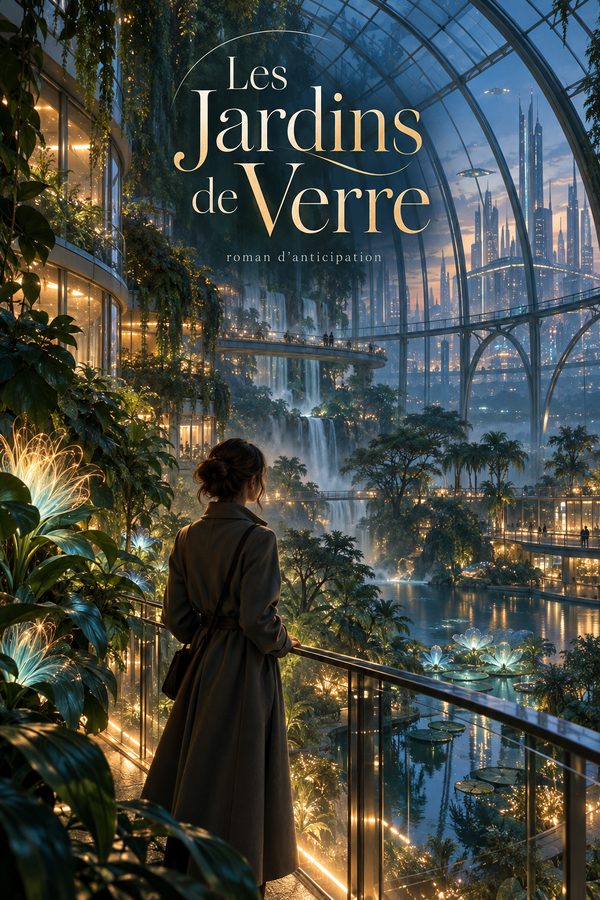 Обложка «Les Jardins de Verre», создана в AI Studio
