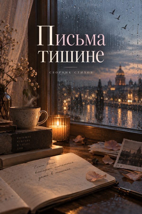 Обложка «Письма тишине», создана в AI Studio
