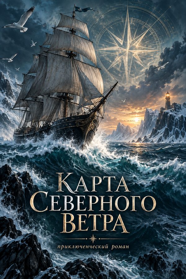 Обложка «Карта Северного Ветра», создана в AI Studio