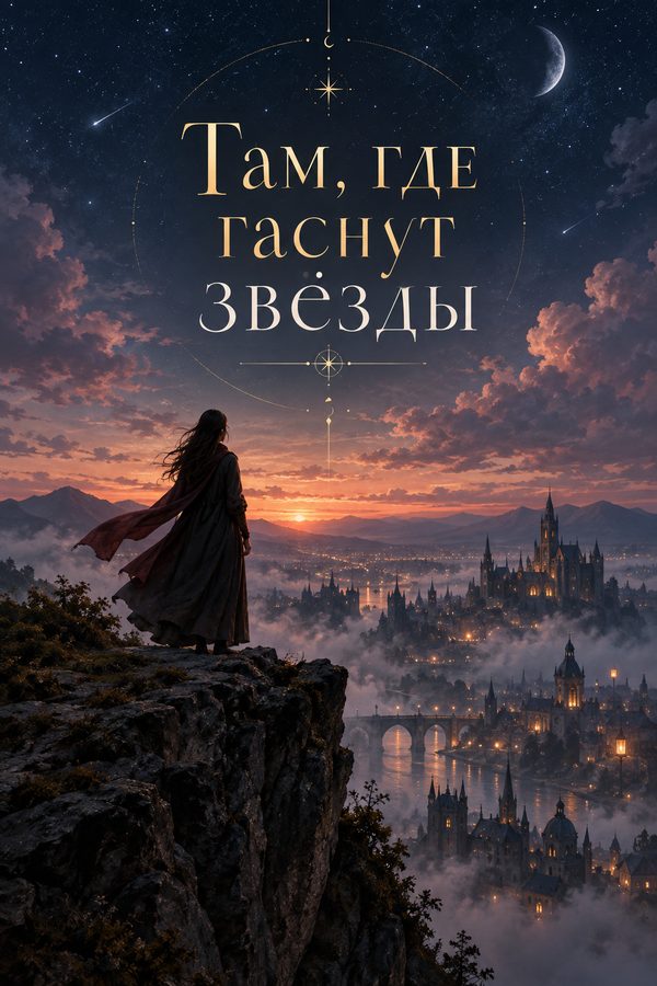 Обложка «Там, где гаснут звёзды», создана в AI Studio